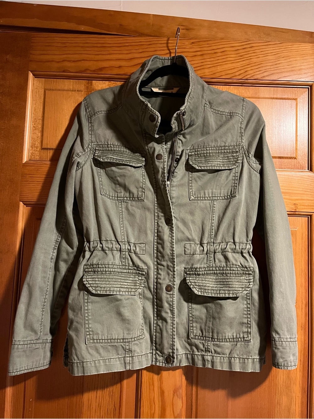 Hollister Olive Green Utility Field Jacket Military Cargo Size M